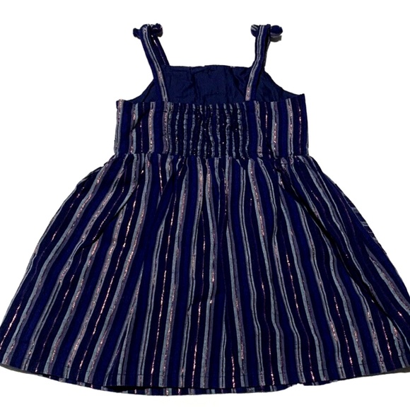 Cat & Jack Toddler Blue Striped Sleeveless Dress Size12M Bow Tie Straps NWT - Picture 1 of 4